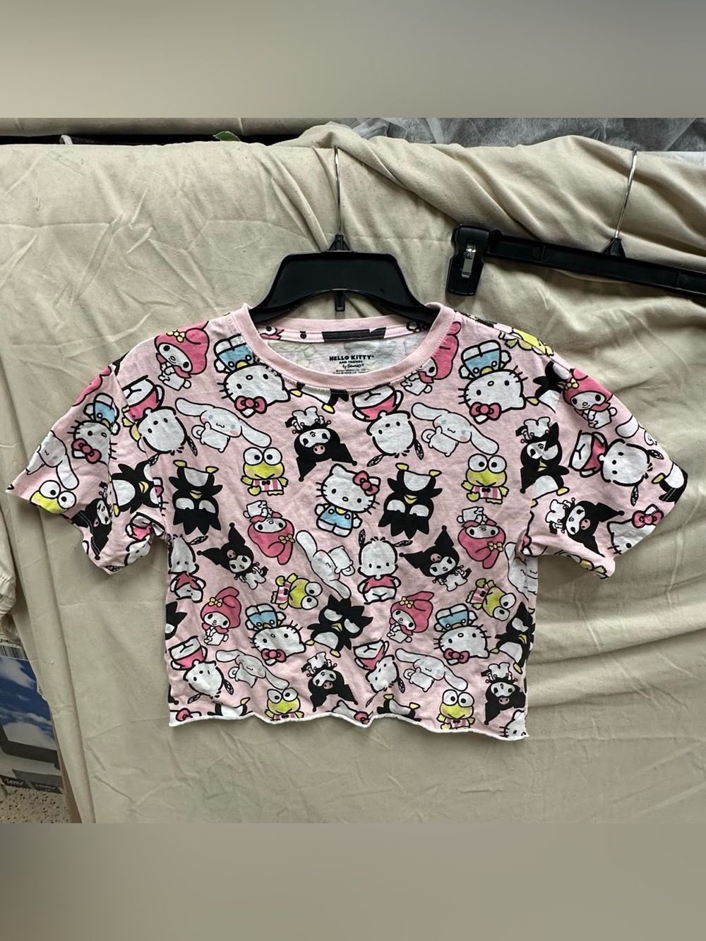 Pink Sanrio hello kitty crop top.